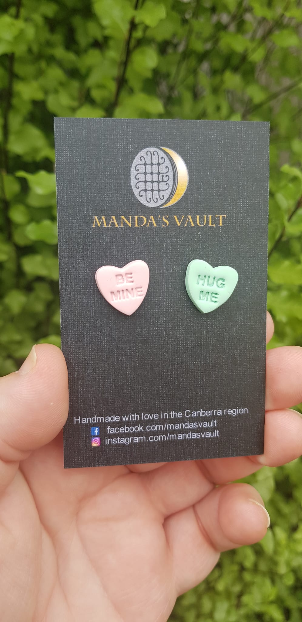Candy heart studs